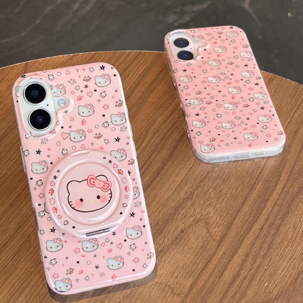 Divertida ilustración de dibujos animados KT gato para Apple 16ProMax funda para teléfono móvil 15Pro soporte 14/13 niñas 15Pm