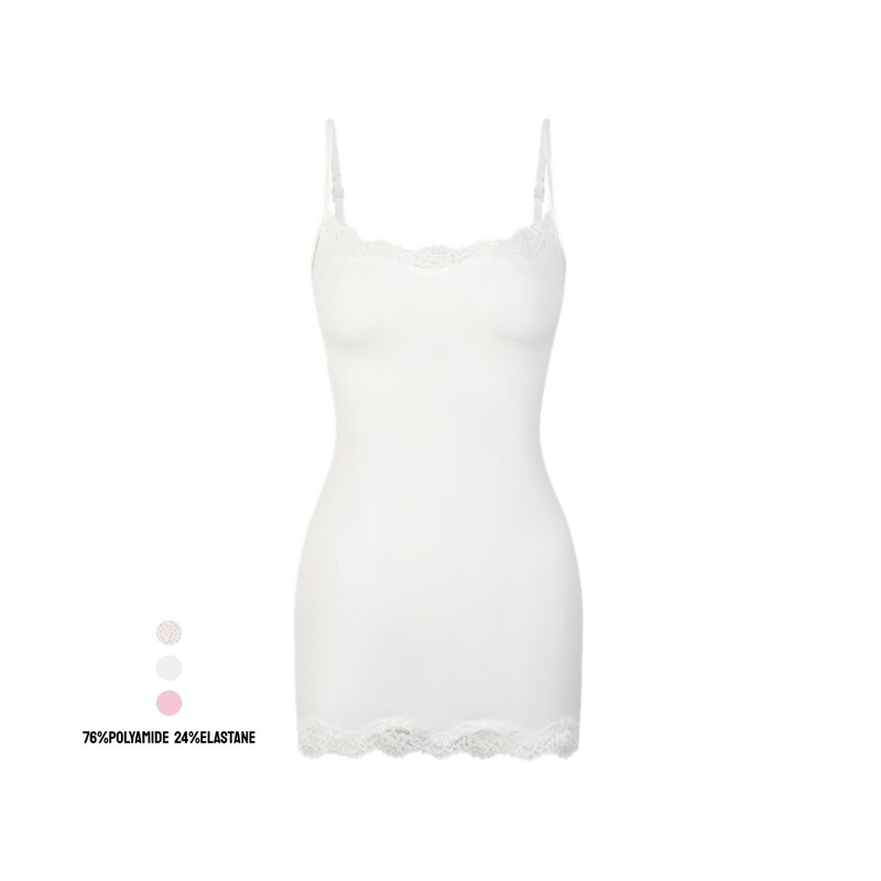 Lace Slip Dress Sexy Lace Suspender Dress Body-Shaping Hip-Hugging Short Skirt Skim* Same Style