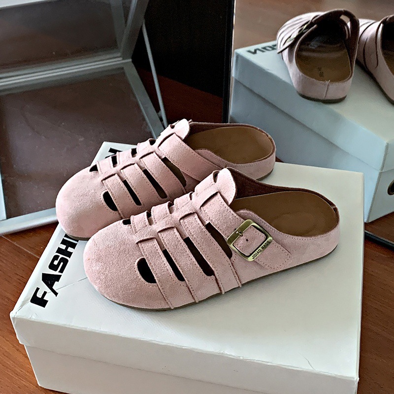 Zapatos de jaula de cerdo Bocken mujeres 2026 con un pie de calzado hueco con cabeza de bolsa de medio zapatillas de moda de alta calidad