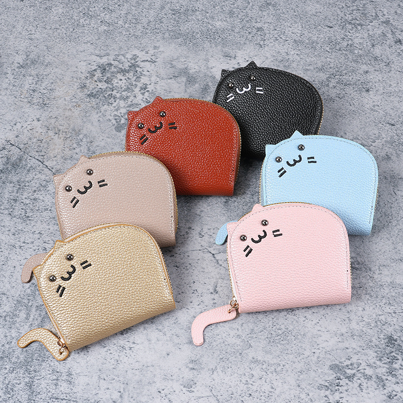 Cross-Border 2025 New Cat Card Holder for Women, Compact, Popular, Cute, Multi-Card Slot Card Holder, Advanced Cartoon Coin Purse