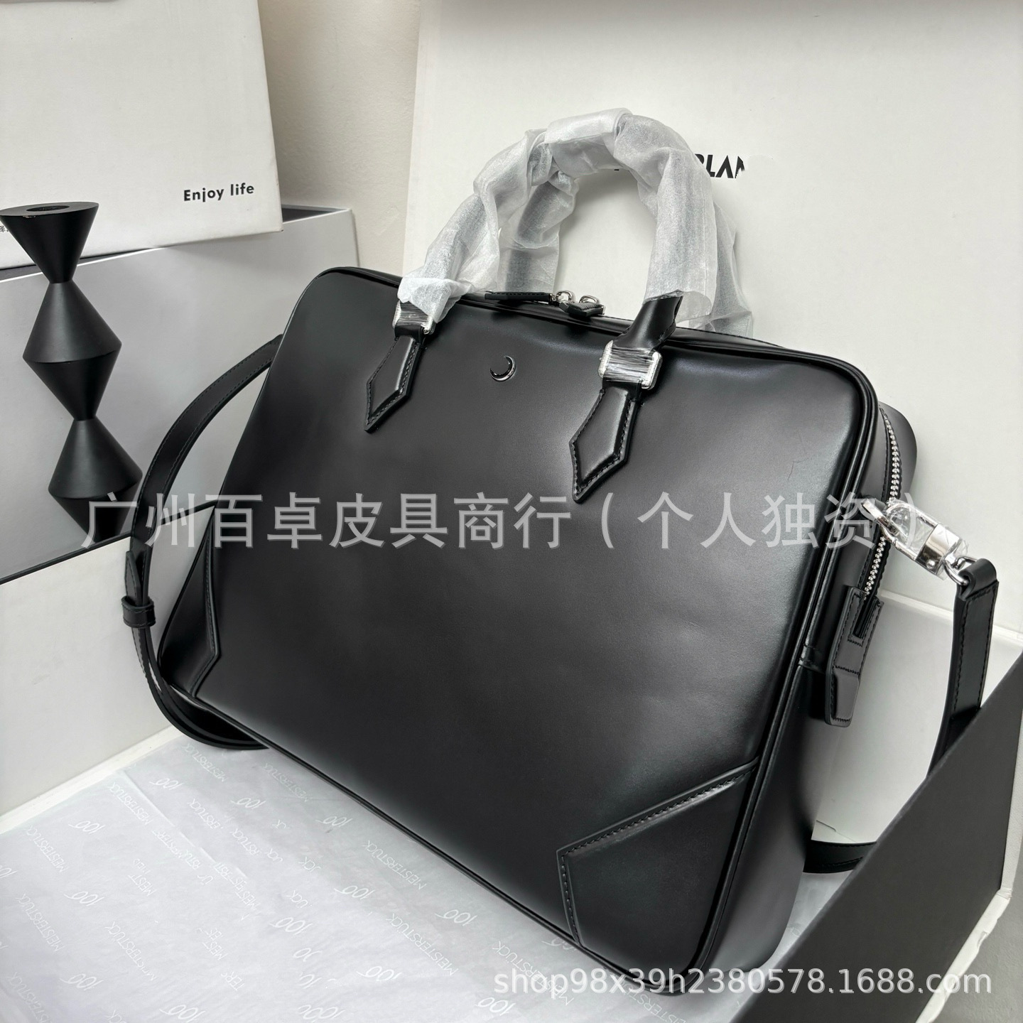 W Baolong Genuine Leather Men's Bag 129664 Business Bag Handbag Shoulder Bag Wholesale Briefcase Cross-Border