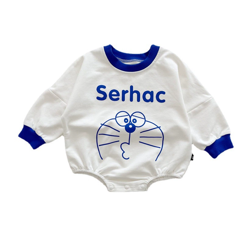 Blue cartoon soft bodysuit to go out for men and women girl's