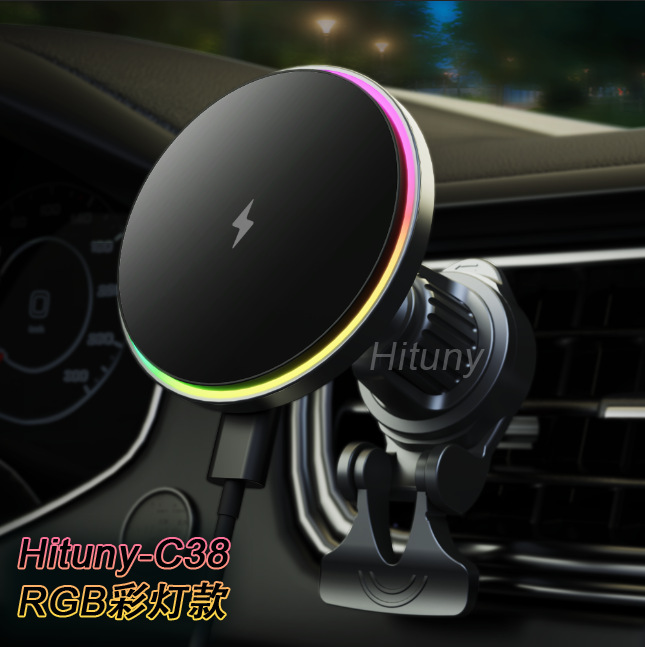 Cargador inalámbrico para automóvil de 15W Soporte de navegación para teléfono móvil Magsafe para carga inalámbrica magnética Apple Android