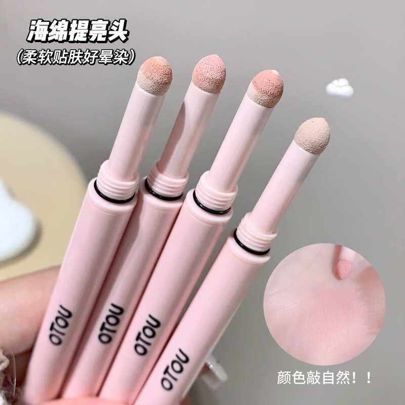 Double-Ended Aegyo-Sal Pen for Contouring and Highlighting, a Magic Tool for Brightening Aegyo-Sal, High-Gloss Pen for Beginners, Pink Highlighter for Women