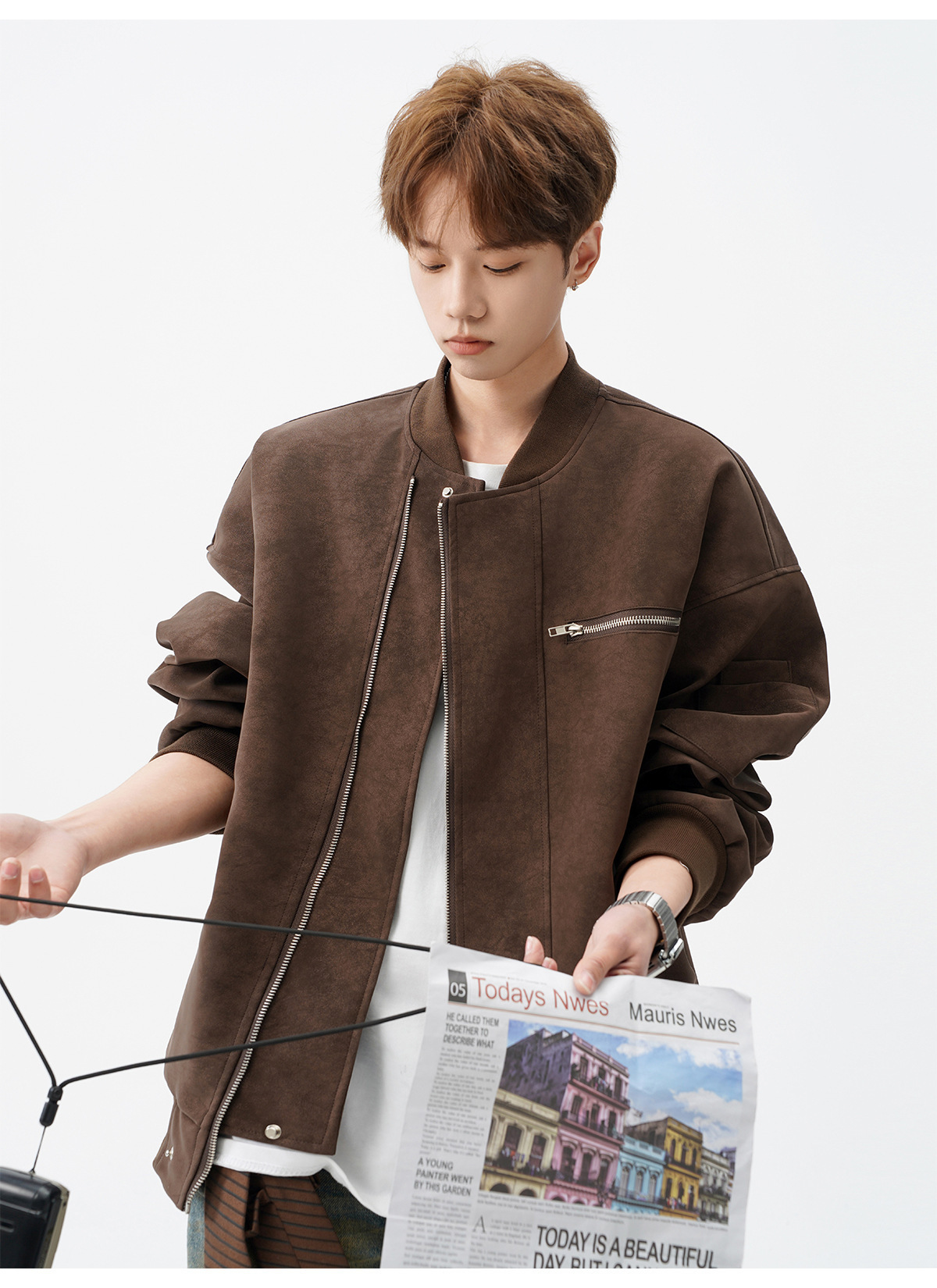 Baseball Jacket, Cool Tie Dye Leather Jacket, Design Sense, Short Workwear Jacket, Trendy_voghion.com