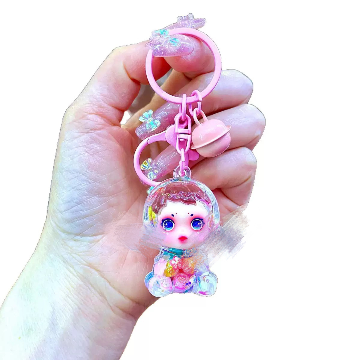 La nueva muñeca de la burbuja intermitente, llavero de arena movediza aceitosa, adornos luminosos, caja ciega de Douyin, adornos de escritorio