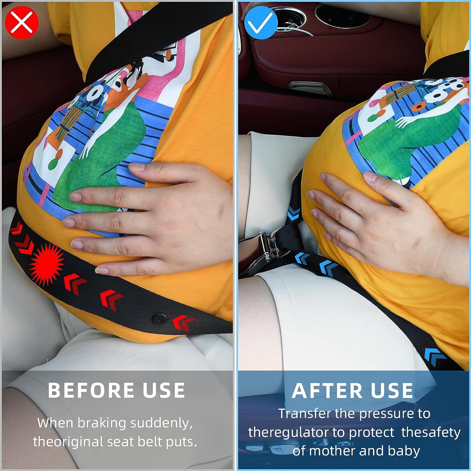 Pregnant women's car seat belt adjuster big belly fat people quasi-treasure mother anti-belly protection fetal belly safety belt