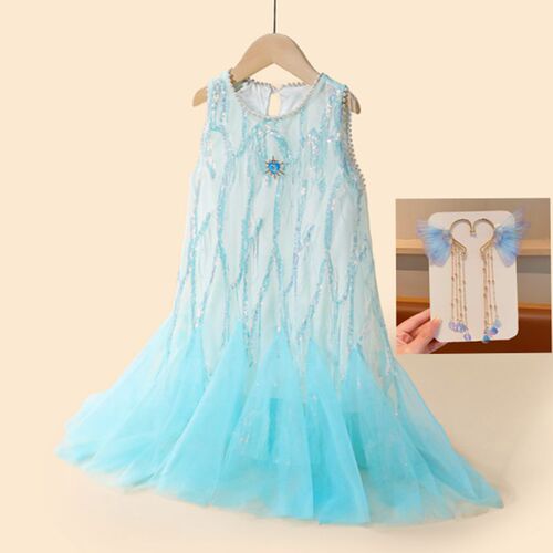 Women's Summer 2024 Cross-border New Little Girl Mermaid Dress Princess Dress Sleeveless Backless Dress