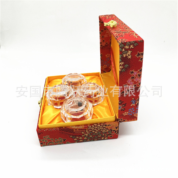Yellow Dragon Brocade Gift Box Empty Display Case for Jewelry and Crystal Keepsakes specifications