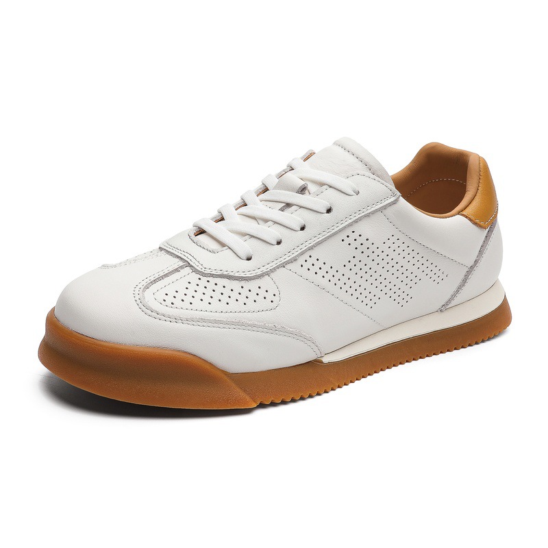 [Cuero de vaca de cabeza] Nuevos zapatos de cuero genuino de moda de Dexun Agan transpirables deportivos casuales
