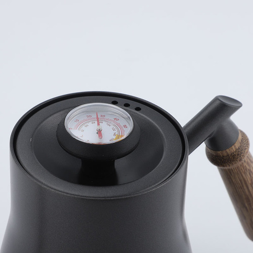 304 stainless steel Teflon hand brewing kettle, wooden handle hand pouring kettle, household narrow mouth kettle, drip coffee hand pouring kettle