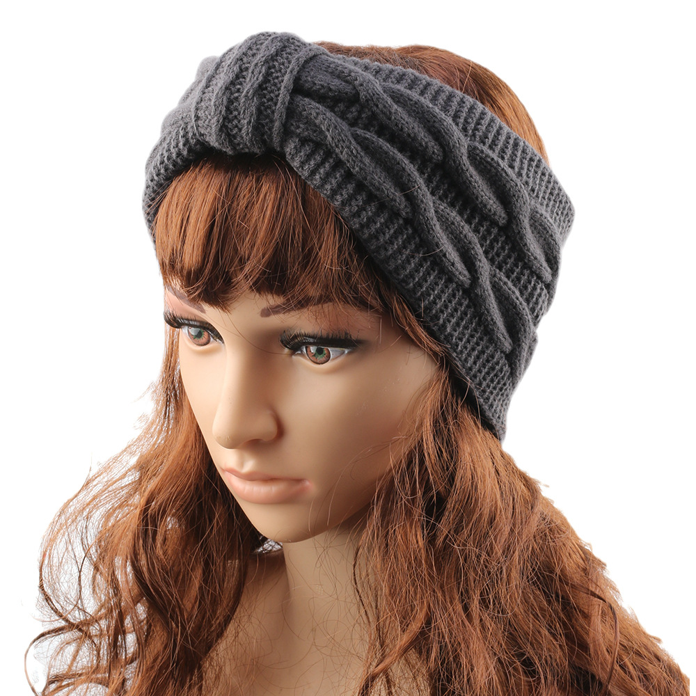 Bandeau épais et moelleux, bandeau pour femme, accessoires pour cheveux en laine européenne et américaine, nœud papillon, bandeau chaud et protège-oreilles_voghion.com