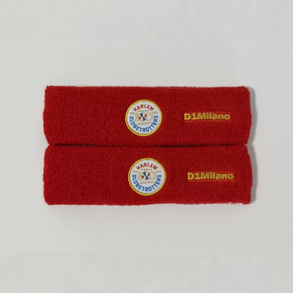 Cotton terry elastic sports headband with embroidered Harbin basketball team logo, sweat-absorbing and breathable