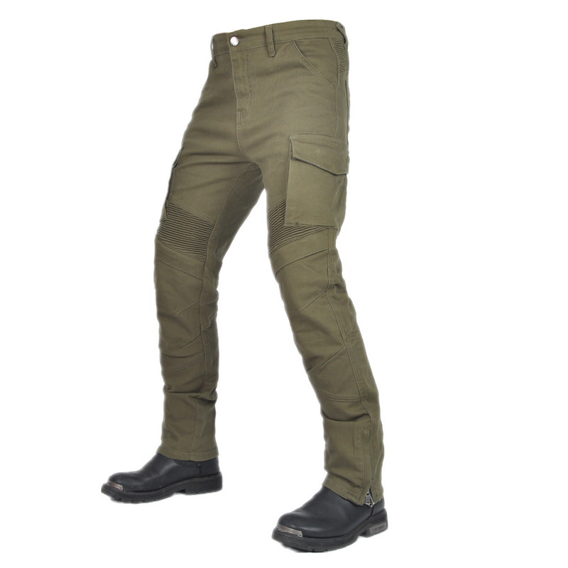VOLERO jeans de motocicleta para hombres, bolsas múltiples, pantalones de ciclismo de herramientas, rodillas ajustables incorporadas, pantalones anticorrido