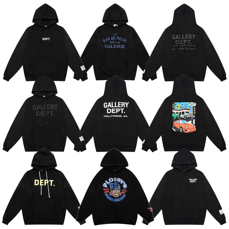 Wholesale Export Cross-Border Gallery Dept Trendy Brand Letter Printed Terry Loose Hooded Sweatshirt for Men and Women