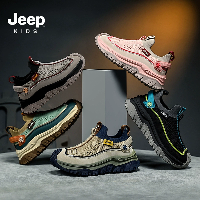 Детские кроссовки Jeep из сетки, мягкая подошва одной стопы, нескользящая повседневная обувь для детей, новые весна-осень 2024 для мальчиков