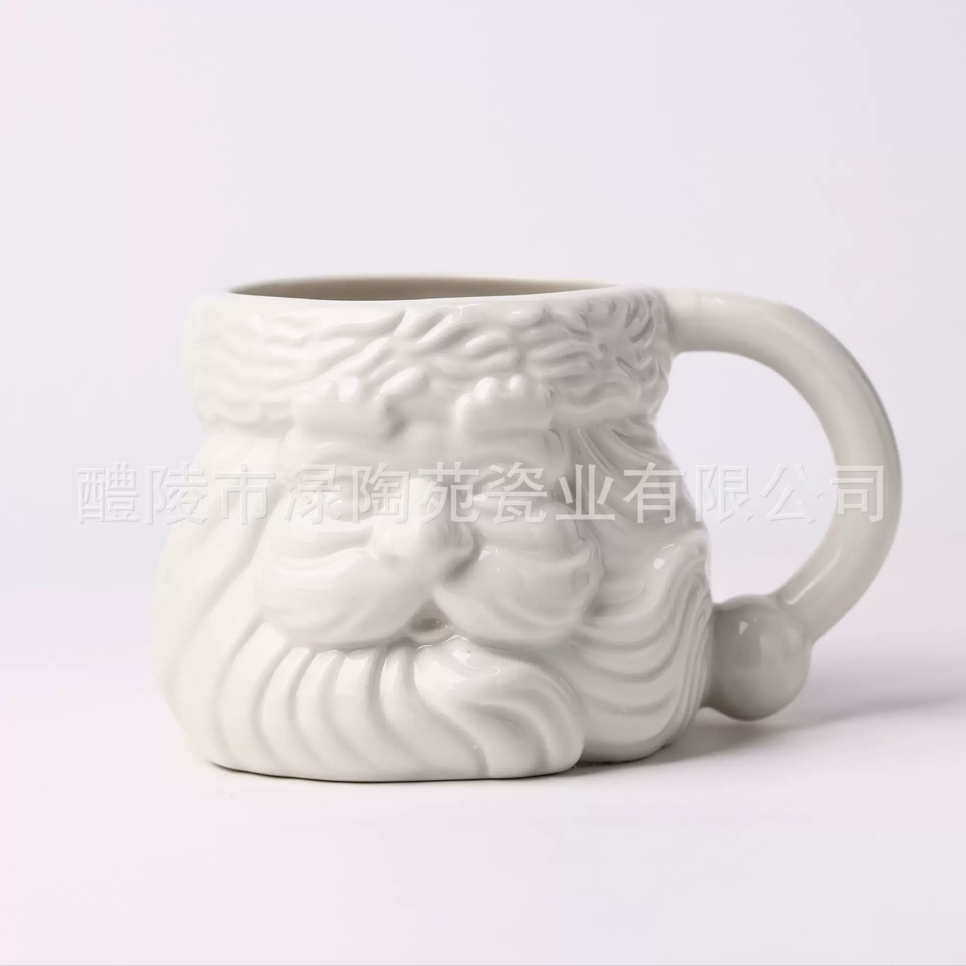 *新款0912* 8*8.5cm 400ml *圣诞节限定*纯白圣诞老人浮雕陶瓷杯