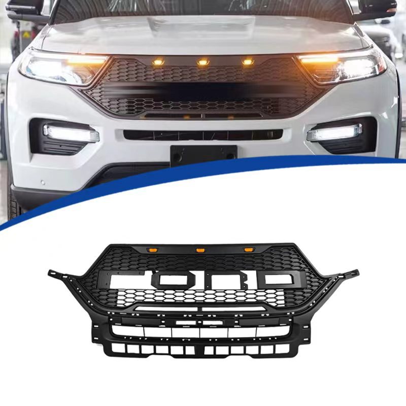 Suitable for 20-25 Ford Explorer Modified Rap Style Front Grille, Made of Abs Material, Original Car Replacement