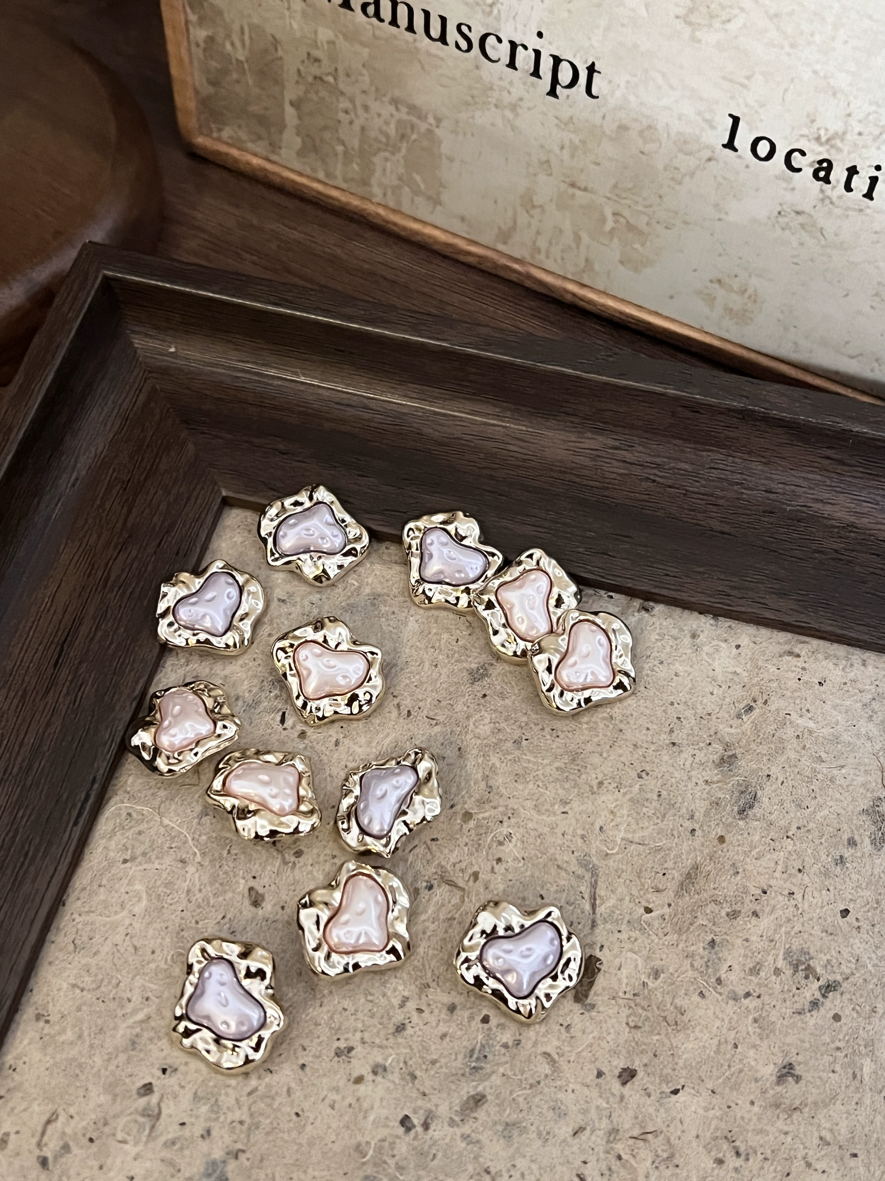  handmade buttons, clothes cufflinks, diy decorative metal buttons, camellia flower buttons, versatile niche bag button materials