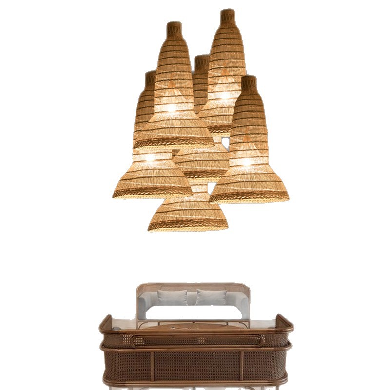 Restaurante lámpara de restaurante candelabro de bambú olla caliente Zen chino tejido de bambú B & B granja linterna Sudeste de Asia tejido japonés