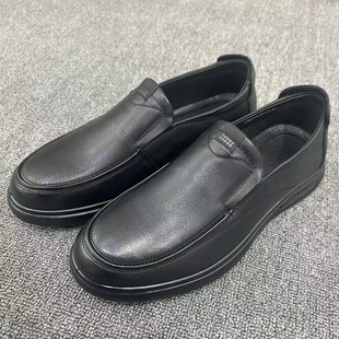 2025 Spring New Fashion Casual Shoes Men's First Layer Cowhide Dad Shoes Slip-on Lazy Shoes Middle-aged and Elderly Leather Shoes