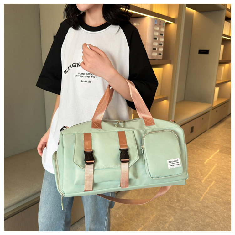 Travel bag Premium sense women's large-capacity sports bag Fitness bag Luggage bag Water-proof shoulder bag_voghion.com