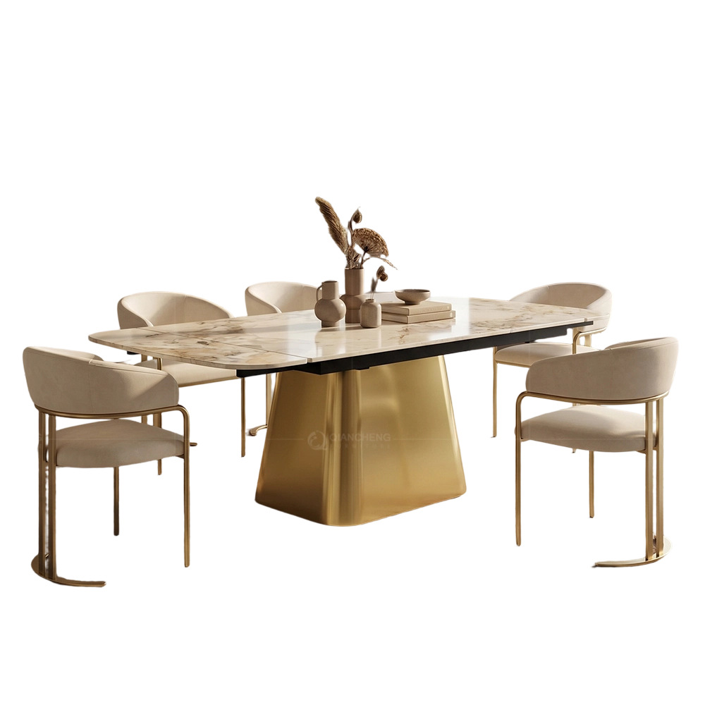 Mesa de Comedor Extensible de Pizarra de Acero Inoxidable Desmontable para Restaurante