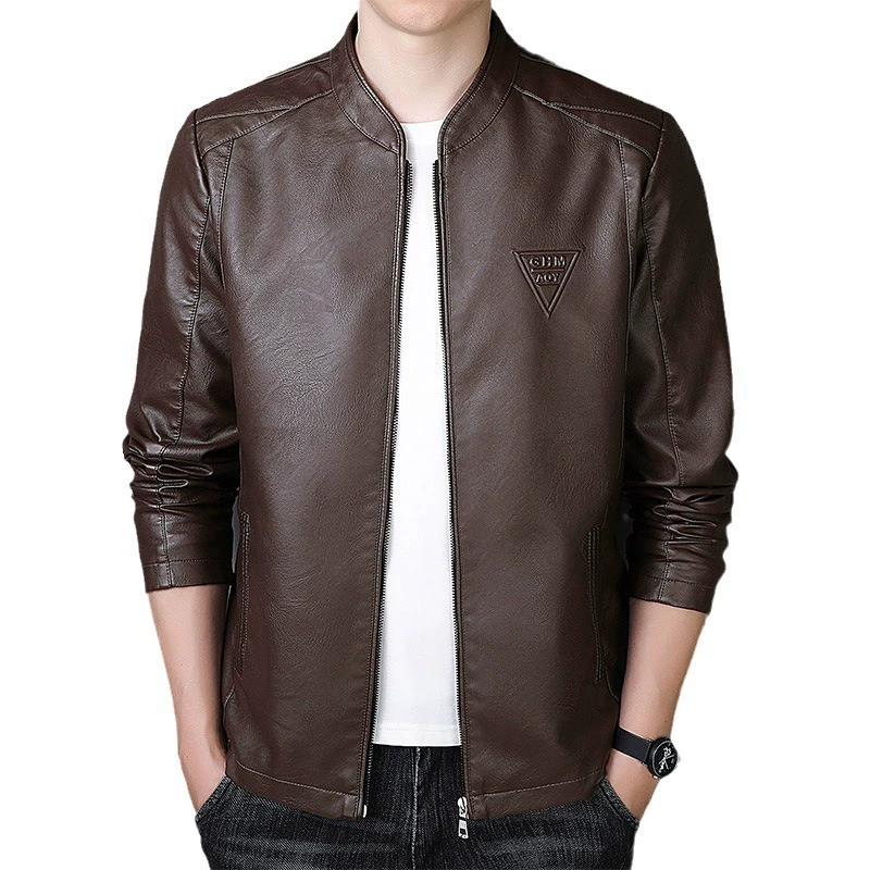 2024 water-washed leather pu leather split leather jacket essentials plus velvet thickened 1801