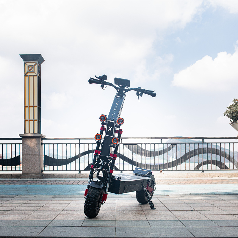 European overseas warehouse one-piece delivery x7 off-road folding adult walking muscle electric scooter double drive 8000W