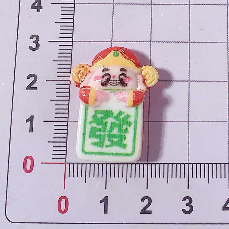 Año Nuevo dibujos animados dios de la fortuna Yuanbao accesorios de resina agujero zapatos caja de teléfono celular crema pegamento DIY automóvil control central dios de la fortuna