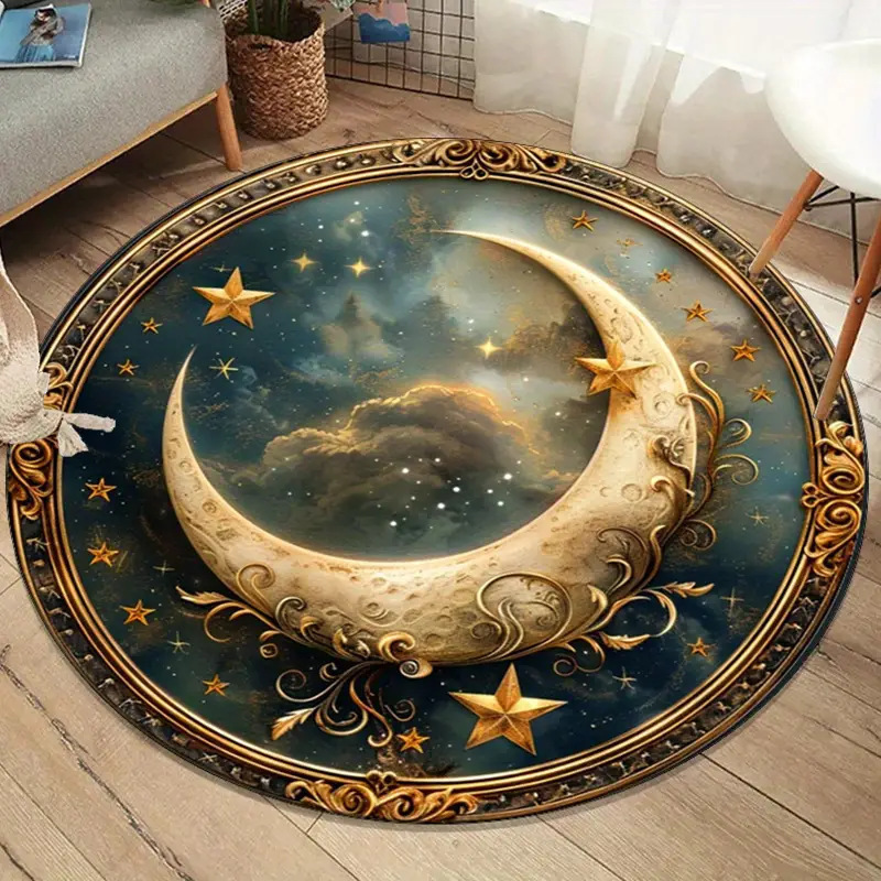 Cross-Border Dropshipping 3D Printed Round Home Living Room Easy To Clean And Dirt-Resistant Floor Mat For Bedroom_voghion.com