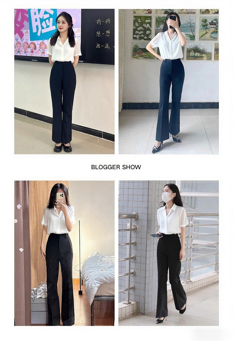 Quần culottes nữ ống rộng cạp cao dáng suông — Màu đen chi tiết 28