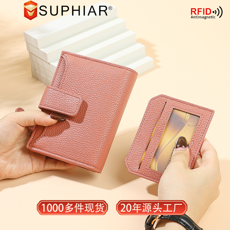 Cartera de mujer de cuero PU-transfronterizo de Amazon Monedero multifuncional coreano simple con billetera de hojas sueltas Cartera femenina