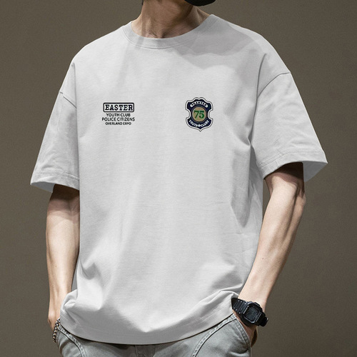 Heavyweight men's t-shirt summer thin version versatile American trend short-sleeve t-shirt casual round neck breathable overhead top