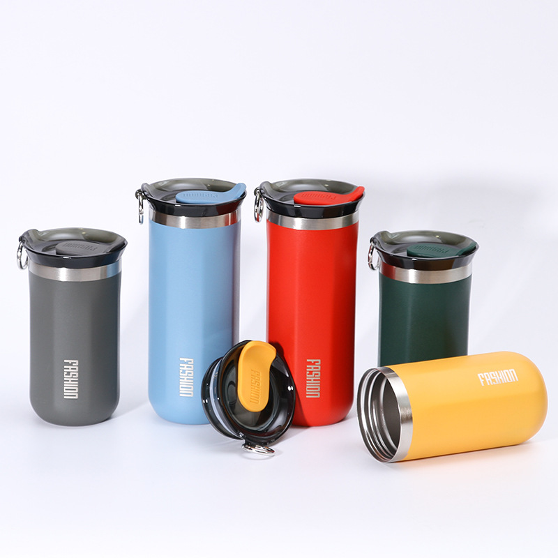 Simple 450mL Acero inoxidable ventosa al aire libre portátil coche taza hombres y mujeres moda taza de café