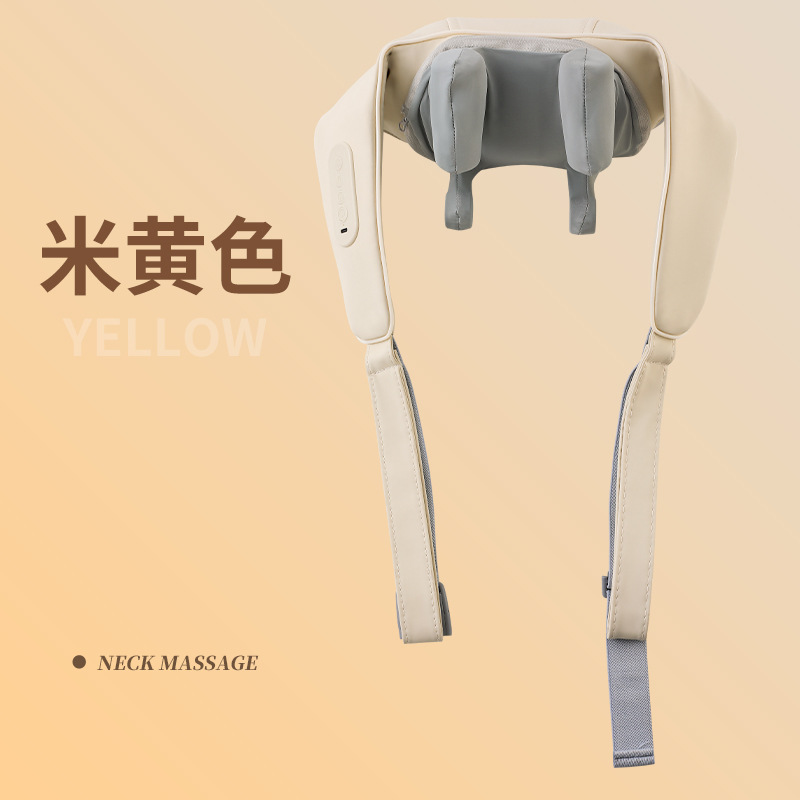 Masajeador de columna cervical, masajeador de músculos trapezius, masaje de hombros y cuello, masaje de amasamiento, chal de masaje con compresa caliente, fisioterapia infrarroja image 7