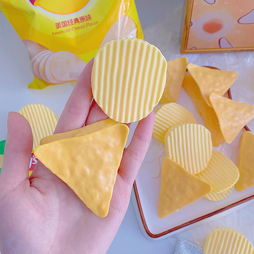 Creative simulation potato chip clip, student test paper information organizing folder, yellow sealing clip, simple photo clip