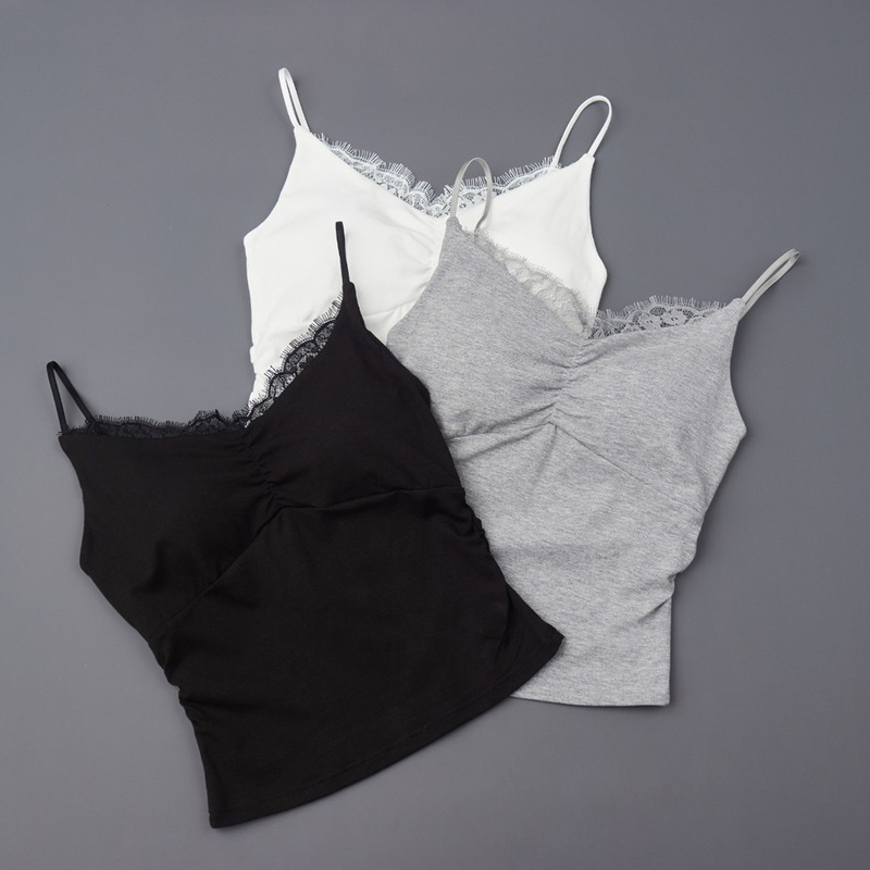 2026 New Summer Style Women's Lace Backless Vest with Breast Pads and Beautiful Back Design, No Need to Wear Underwear 265-13