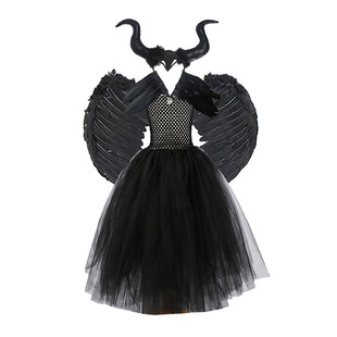 Sleeping Queen Feather Plus Diamond Halloween Children's dress Holiday Role Playing suit Factory Direct in stock