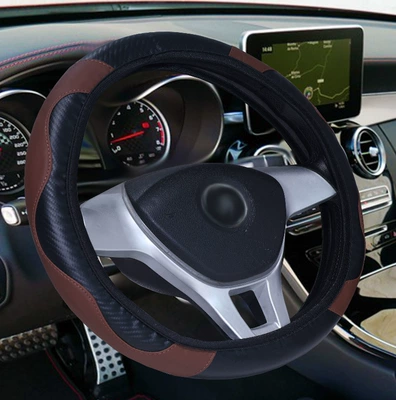 Steering wheel cover wheel cover without inner ring - black-curry-38cm