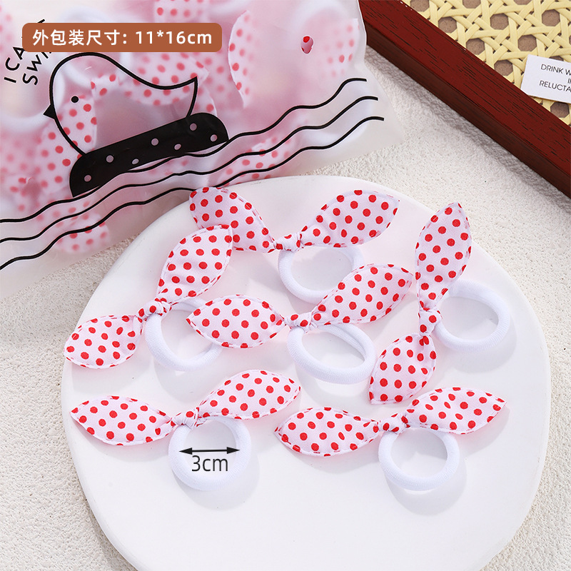[red and white floral rabbit ears] 1 piece
