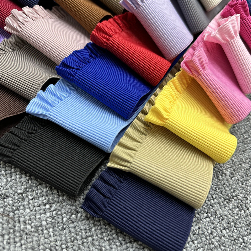 6cm木耳边荷叶纹褶皱松紧带 束腰弹力橡筋织带