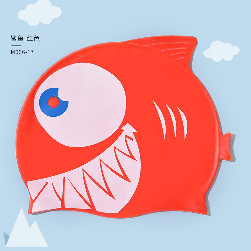 Sombreros de baño de silicona para niños y niñas, dibujos animados, protección de oídos impermeable universal, cabello largo cómodo, sombreros de baño para niños