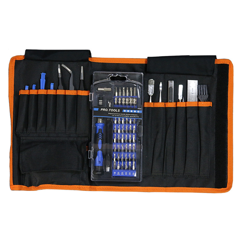 Juego de bolsa de tela para herramientas de telecomunicaciones 80 en un-naranja