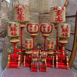 潮汕桌面摆件灯笼传统手工艺品竹编中式拜神创意油纸迷你小高供灯