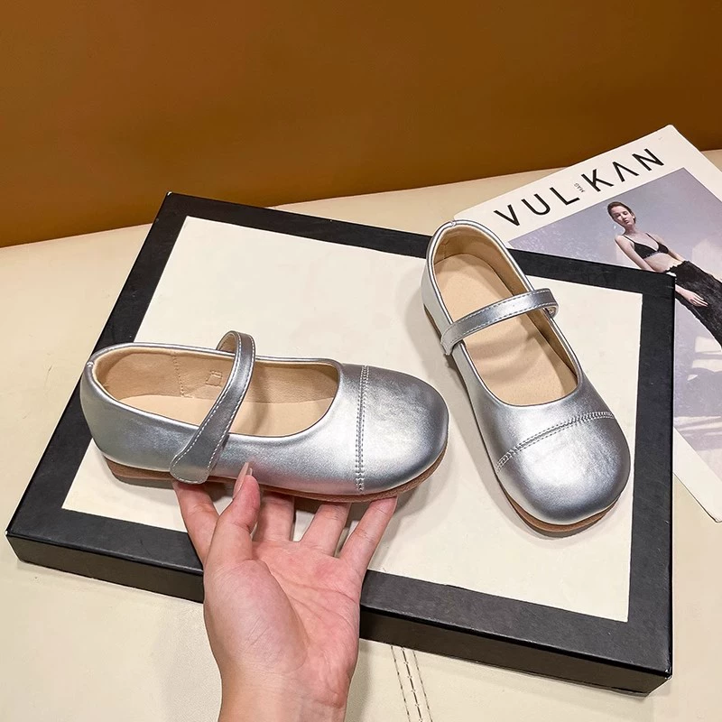 Детские обувь из кожи для принцессы, мягкая подошва, стиль Chanel