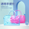 Cross border Selling European style pinkycolor transparent Handbag capacity light waterproof Storage Wash and rinse Travelling bag