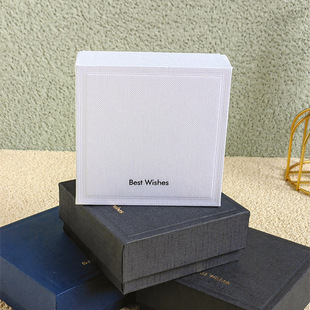 Concave-convex bronzing cover square jewelry box high-grade pearl necklace earrings jewelry gift box in stock