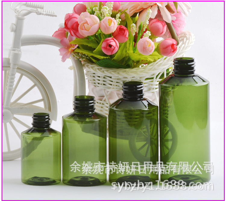 100ml150ml200ml毫升斜肩双层旋盖瓶 pet塑料化妆品爽肤水乳液瓶