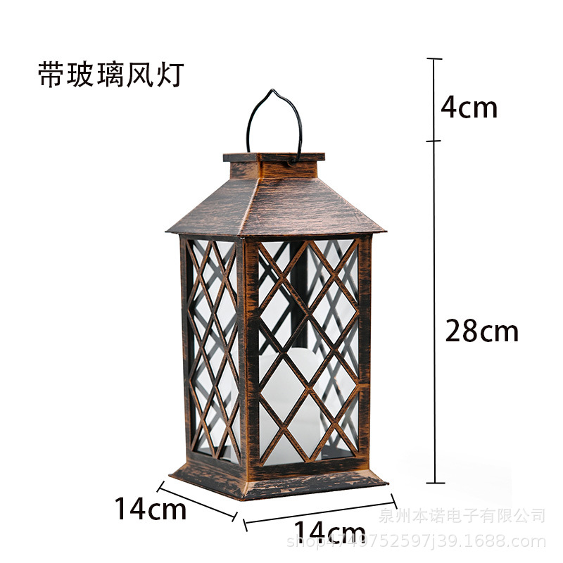 구리색 유리 캔들 램프